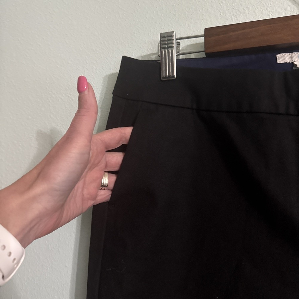 Boden Richmond Pants Women Black Size 10R Stretch‎ Cotton Career Work Trousers - Picture 4 of 7